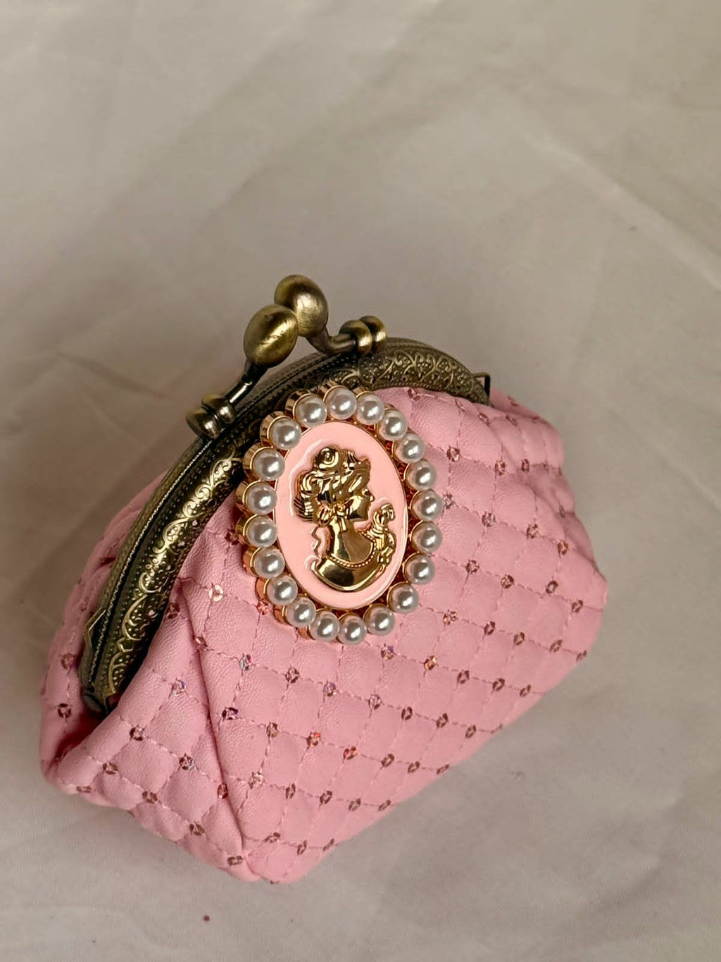 Mini pink Victorian clutch