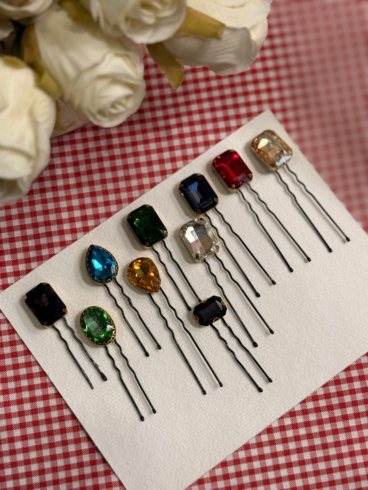 Multi colour hair pins set of 10