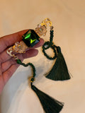 Green hair clip