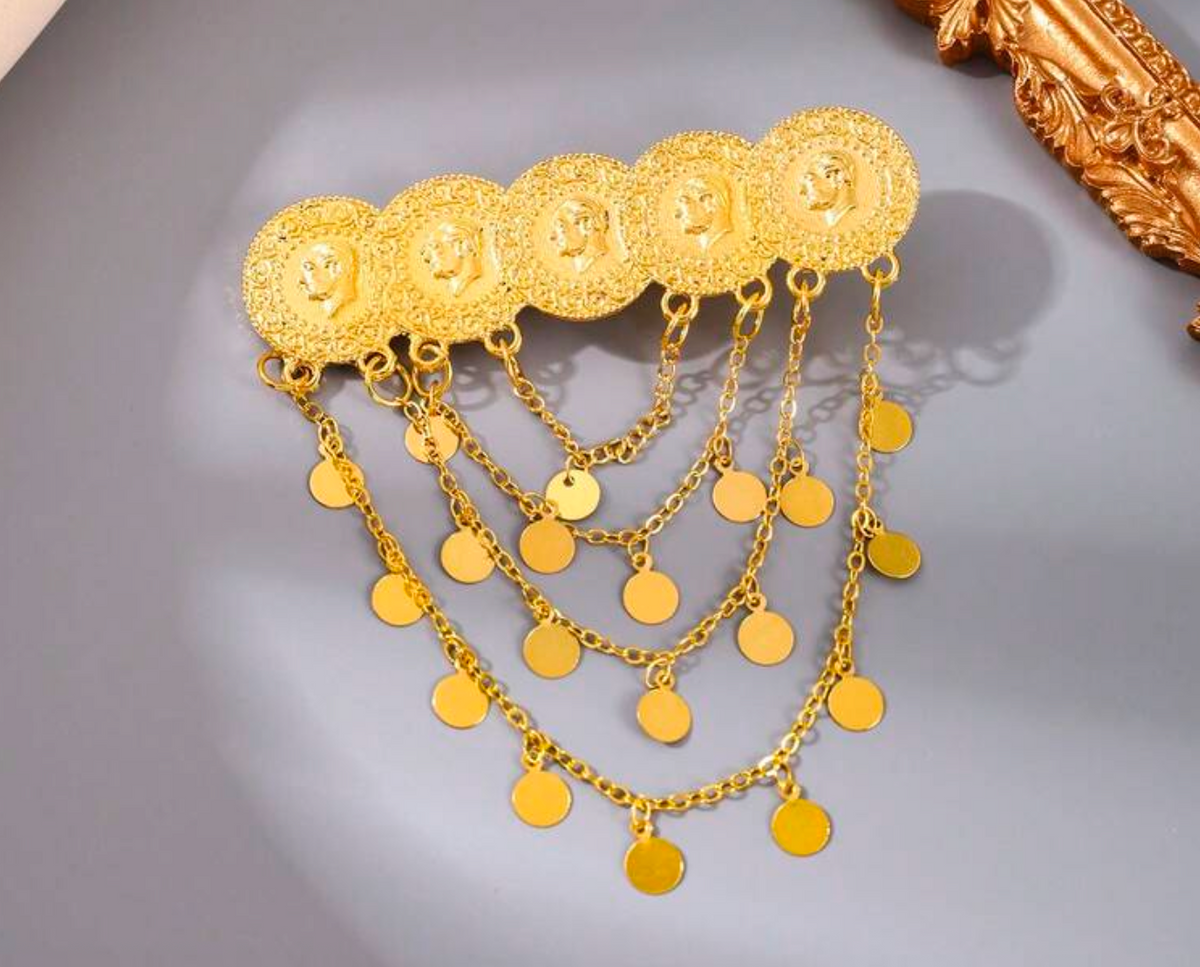 Large coin hair clip