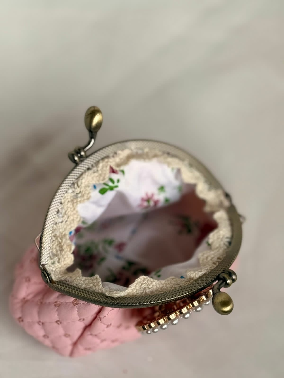 Mini pink Victorian clutch