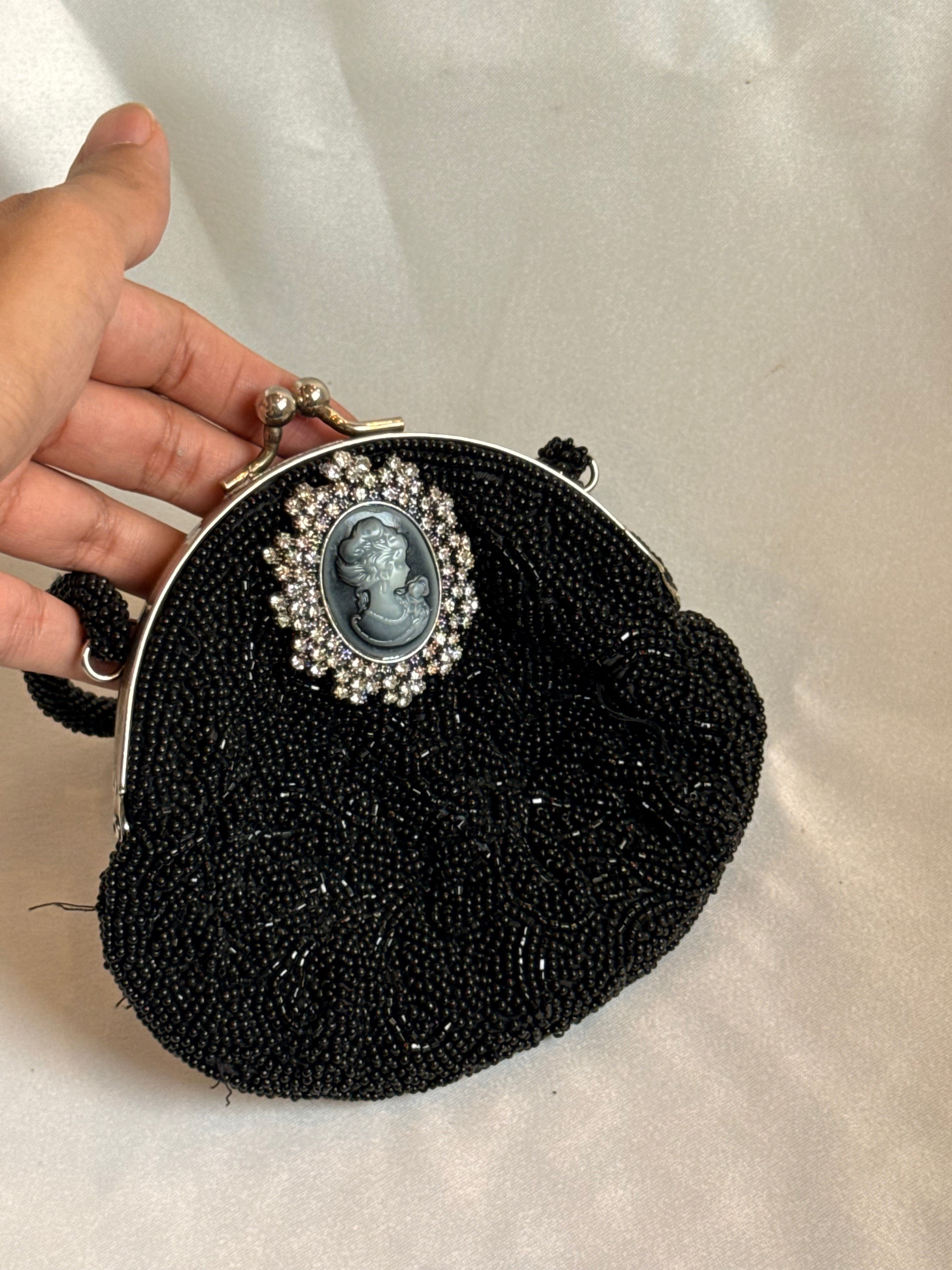 Mini beaded vintage clutch