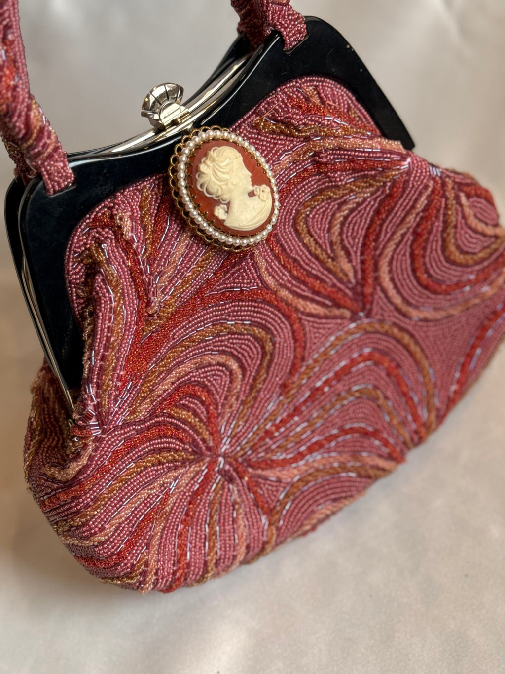 Vintage pink   Fully embellished clutch