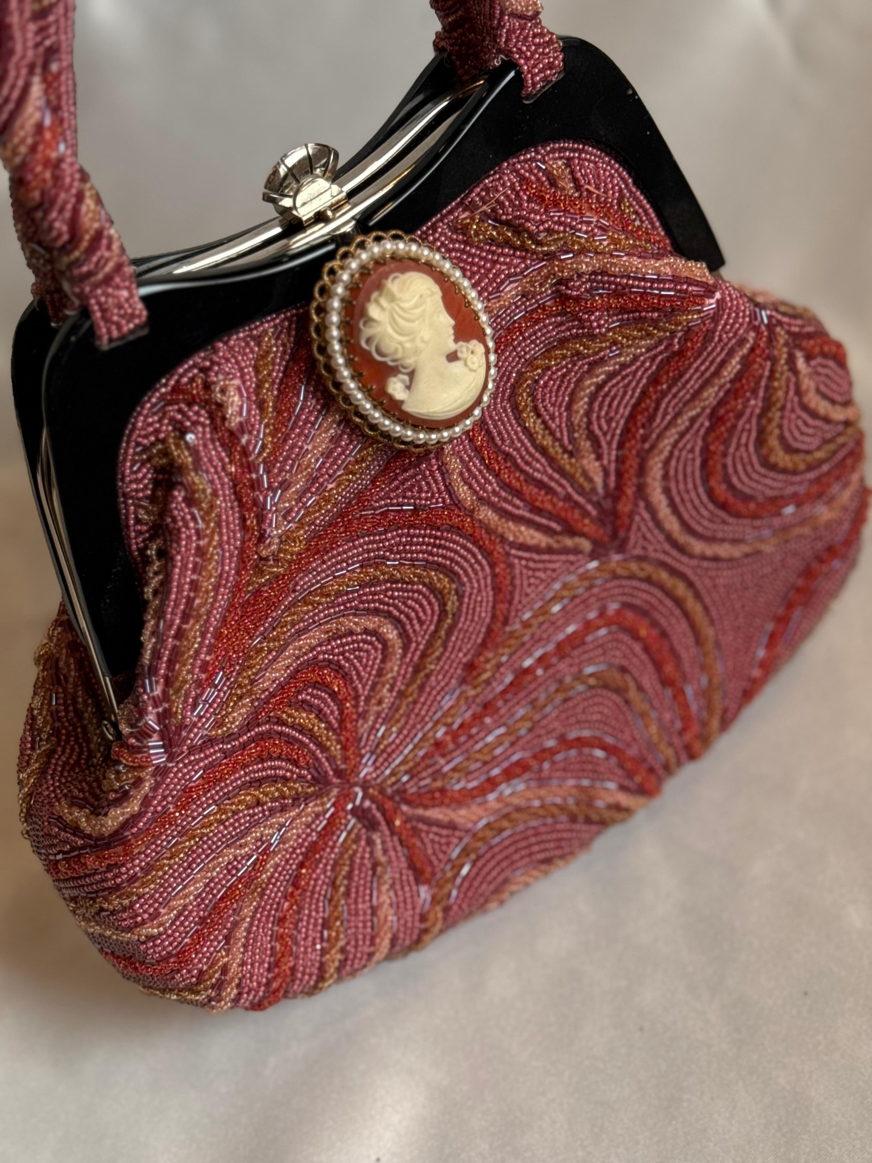 Vintage pink   Fully embellished clutch