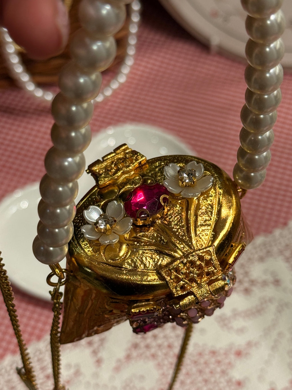 Flamingo pink coin clutch