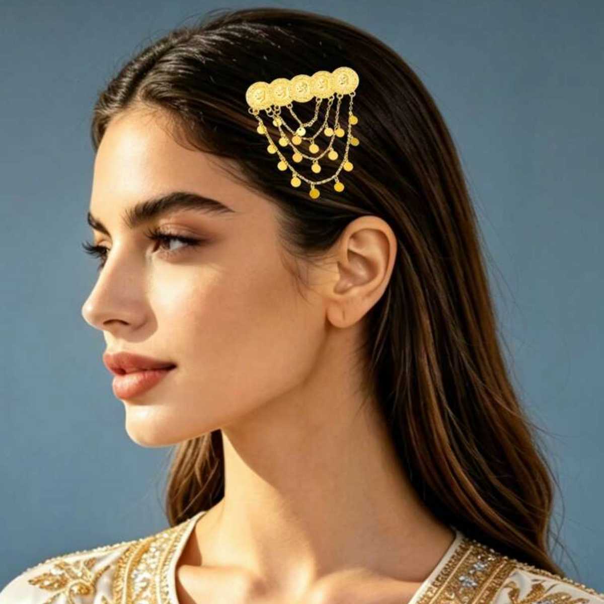 Large coin hair clip