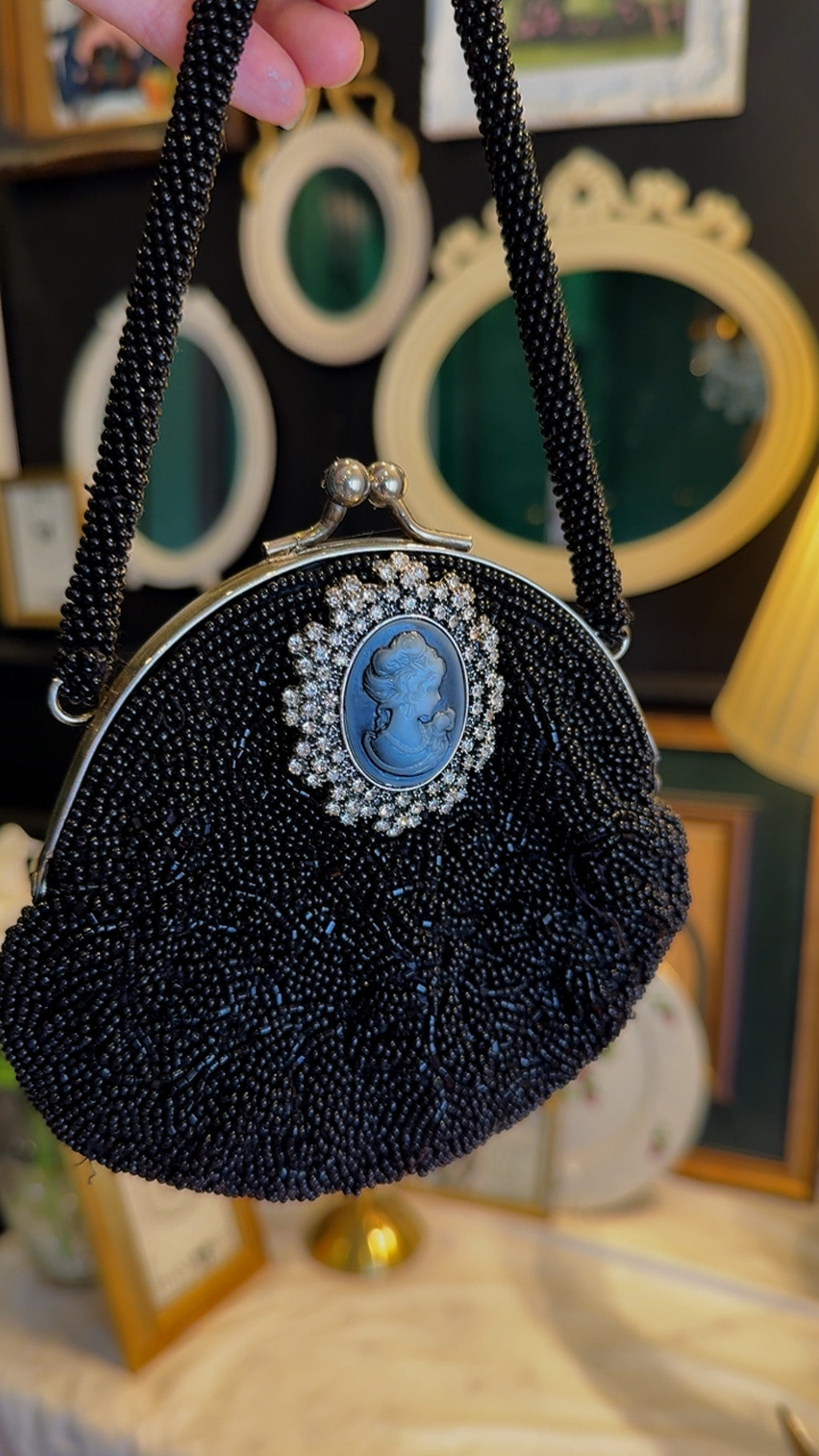 Mini beaded vintage clutch