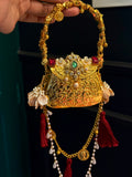 Indian clutch with maroon embellishments