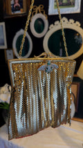 Gold mesh clutch