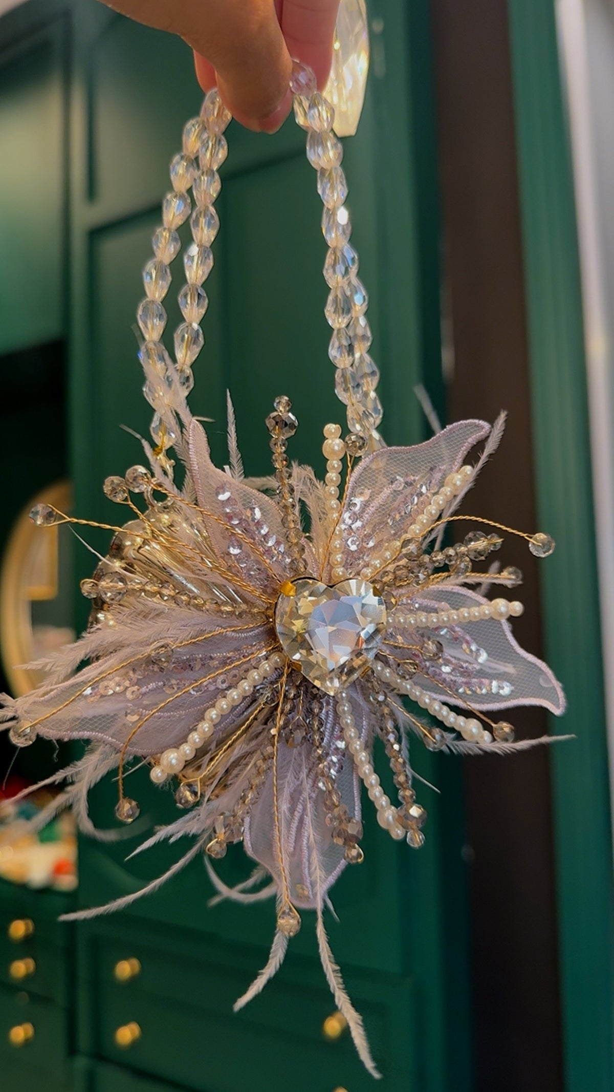 Silver flower clutch