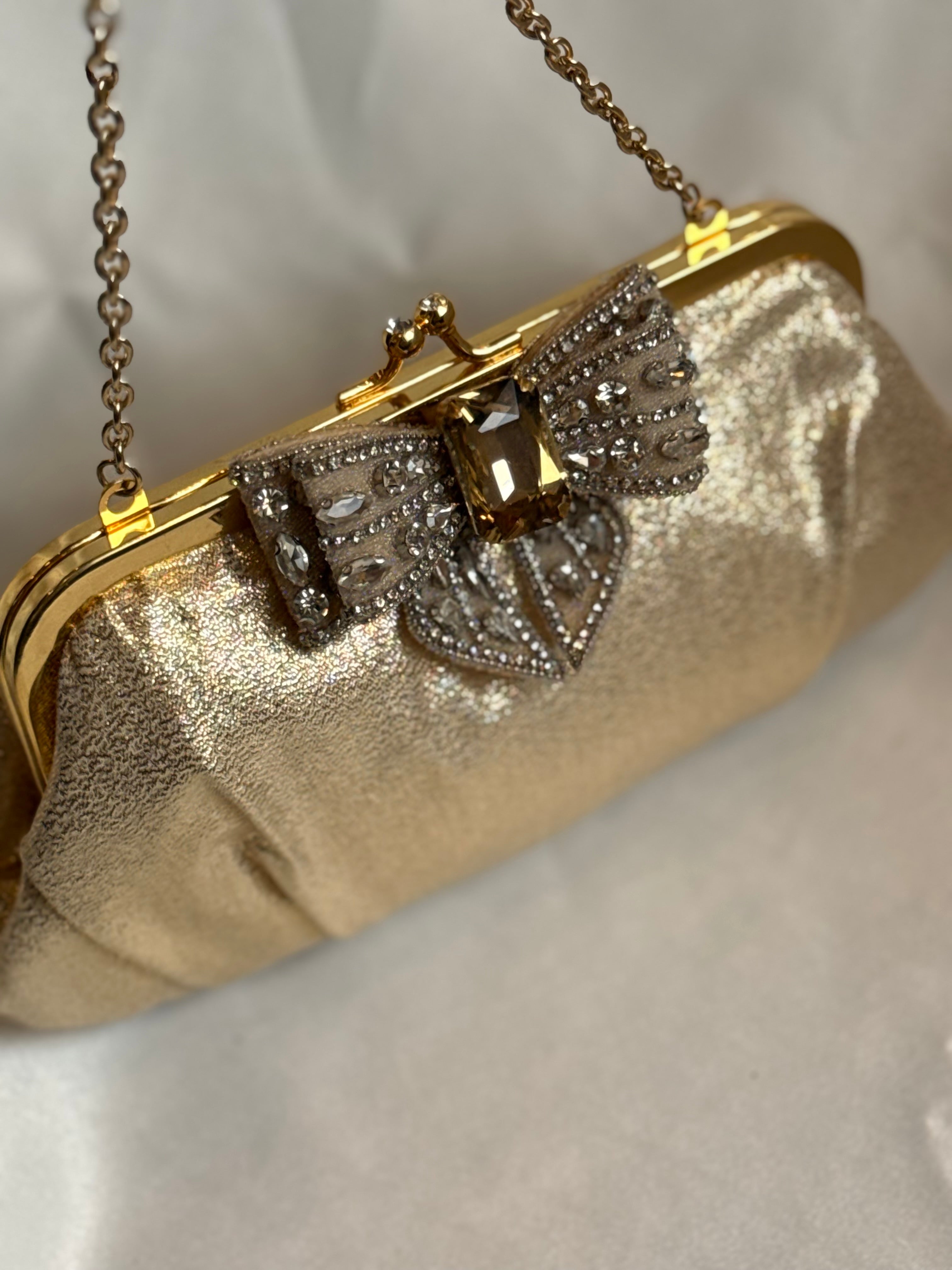 Gold bow embellished