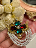 Maroon green afghani hair clip