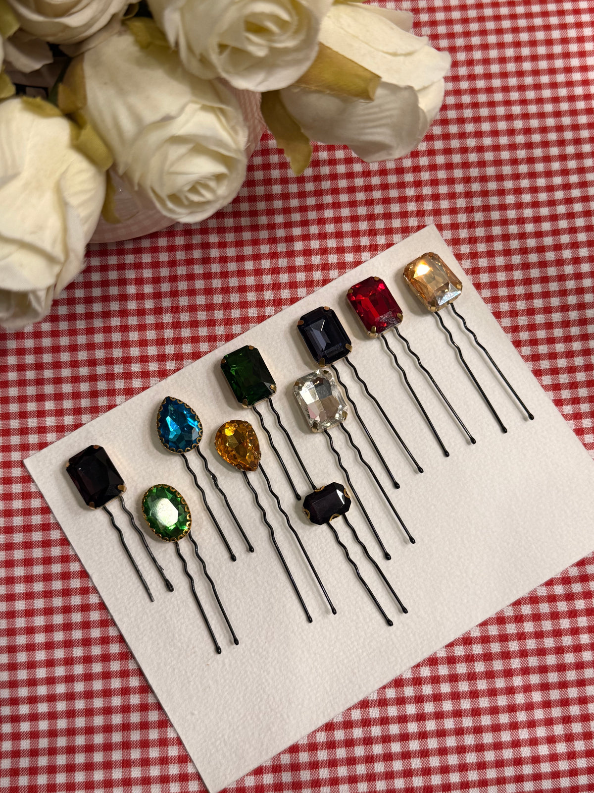 Multi colour hair pins set of 10