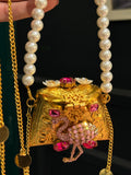 Flamingo pink coin clutch