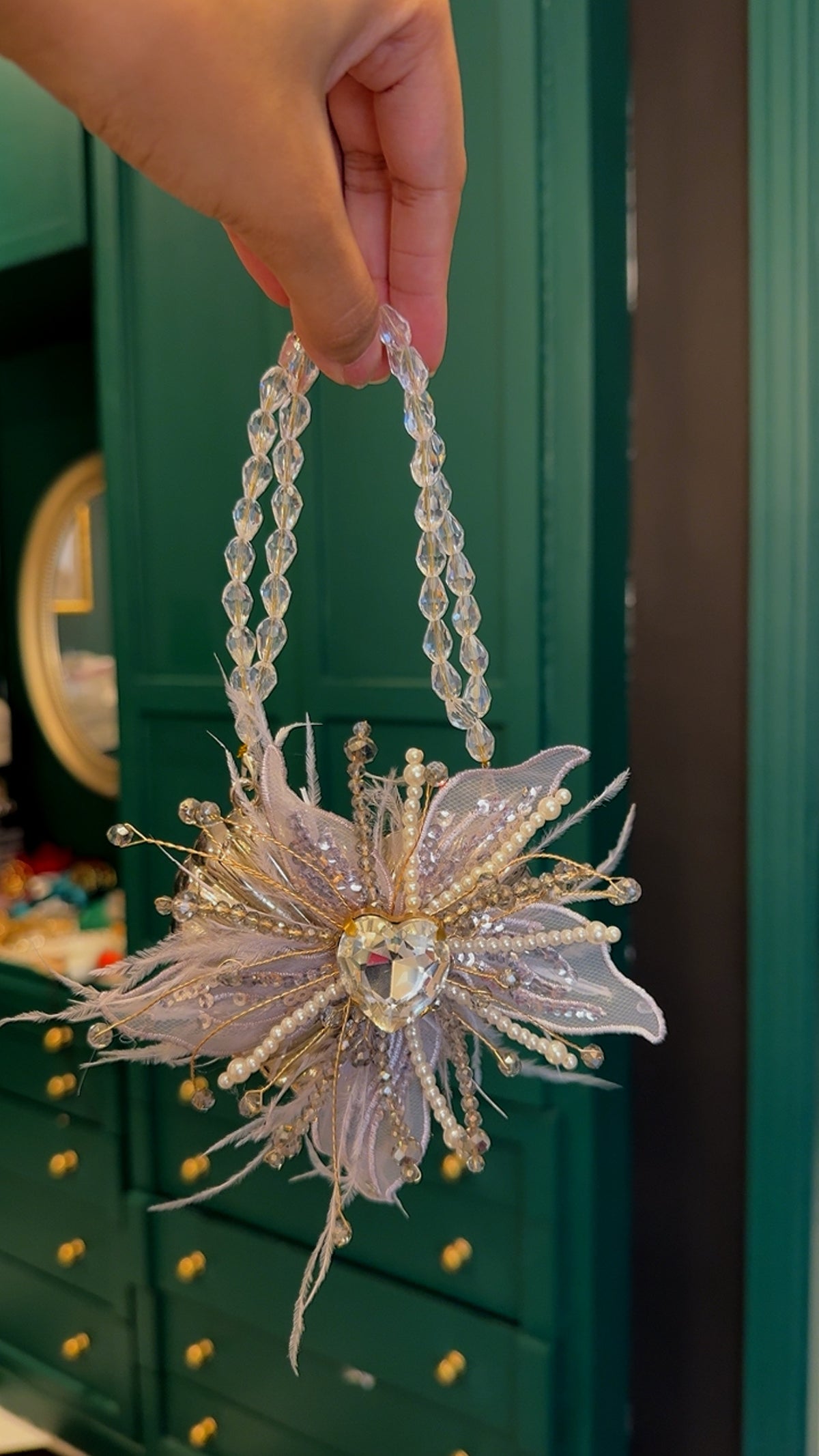 Silver flower clutch