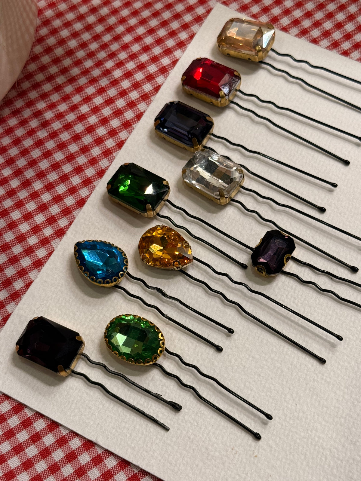 Multi colour hair pins set of 10