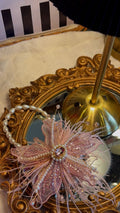 3d flower fur embellished