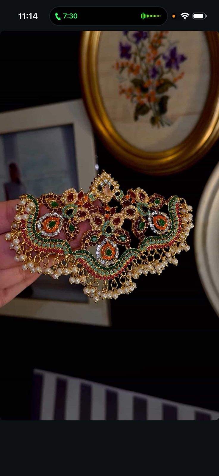 Multi colour big size hair clip plus brooch