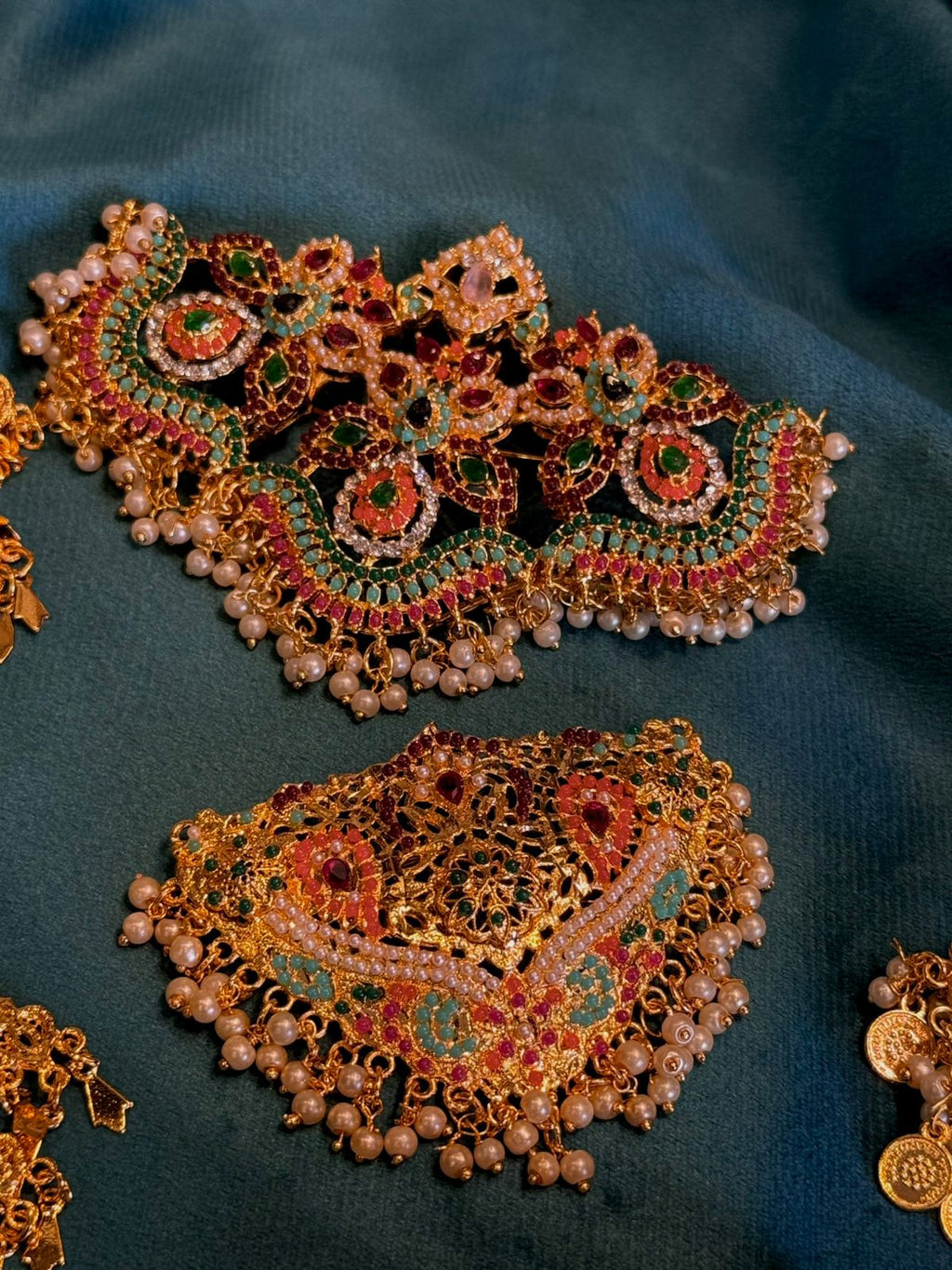Multi colour hair clip plus brooch