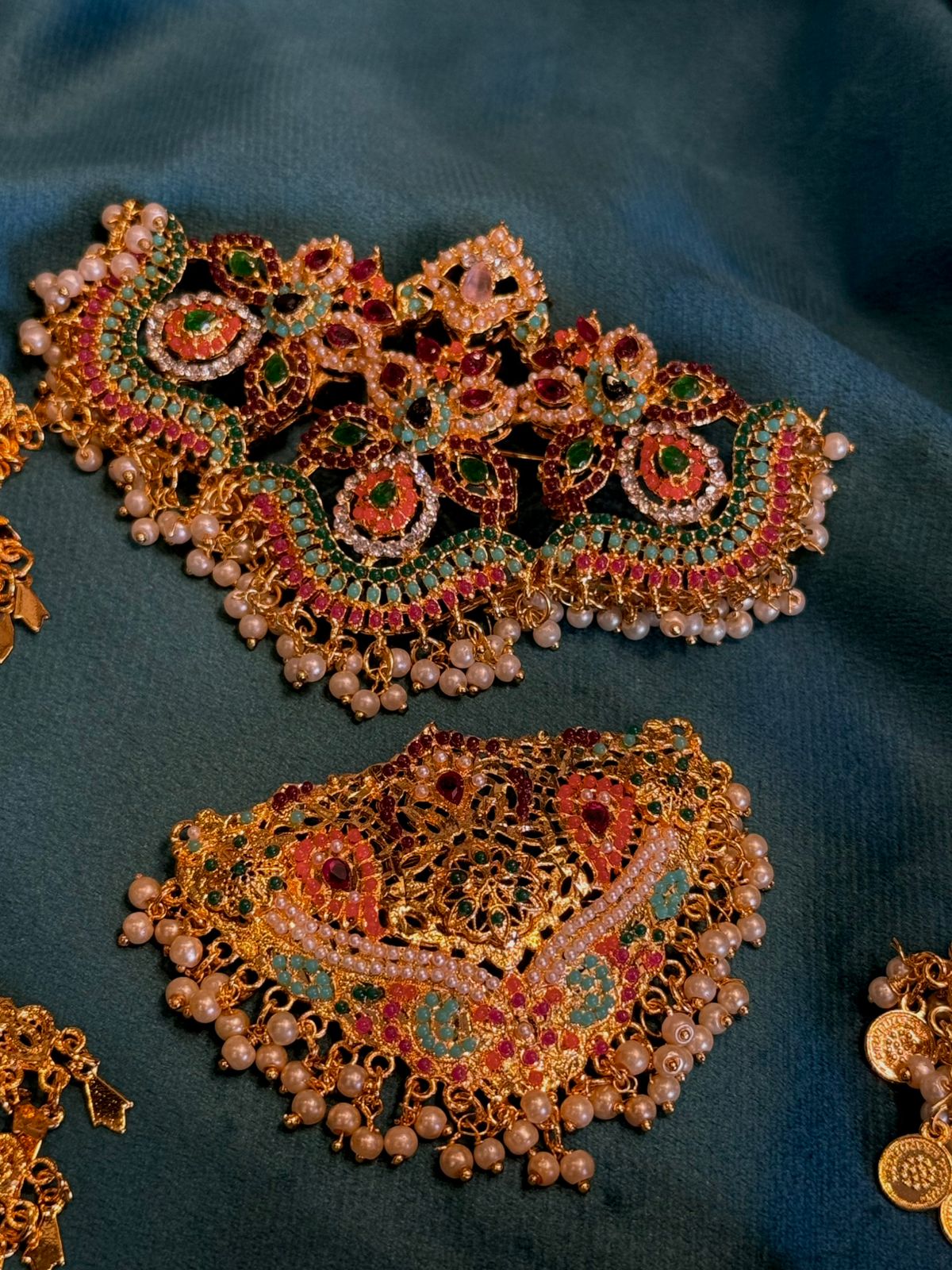 Multi colour hair clip plus brooch