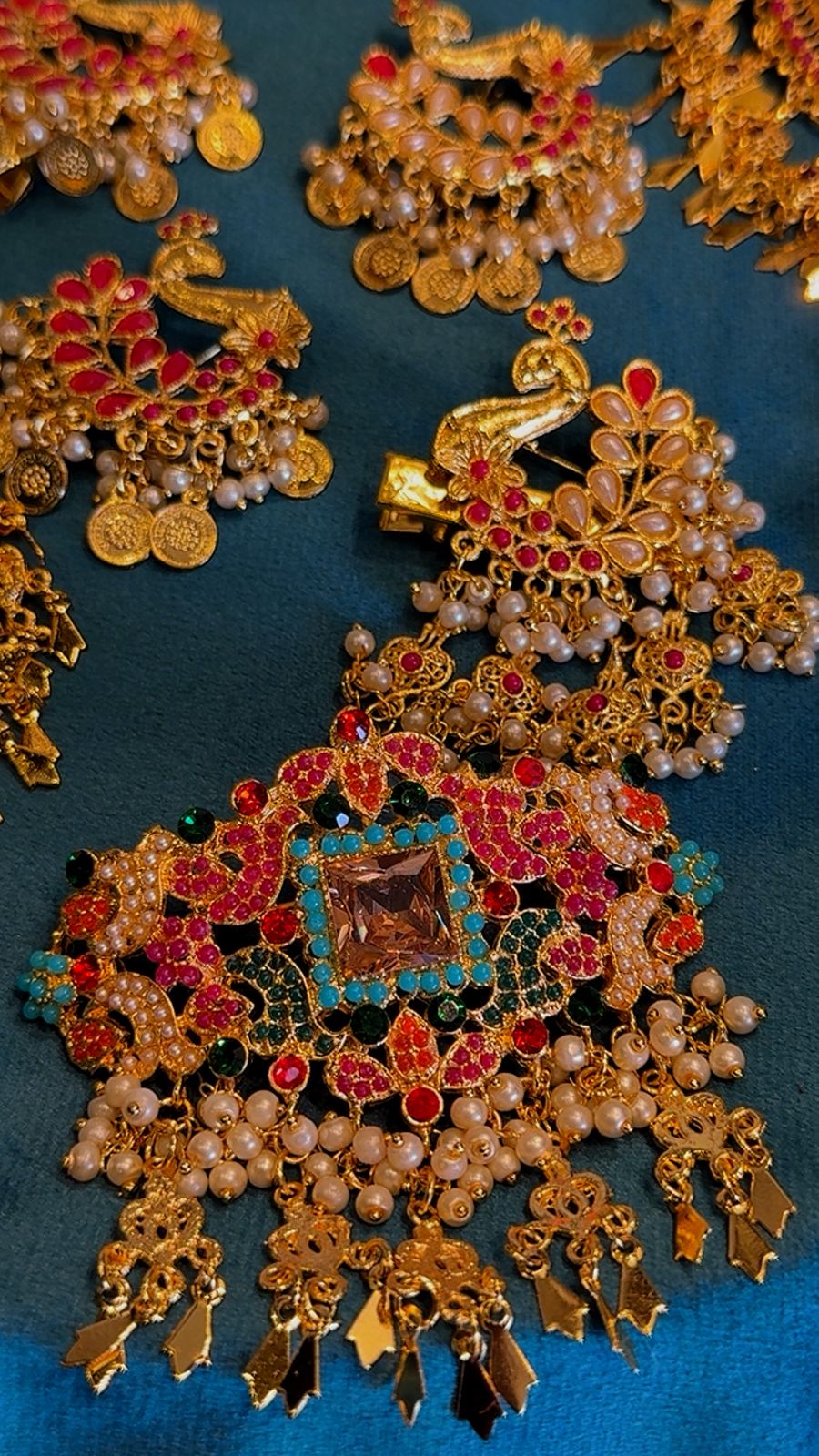 Multi colour hair clip plus brooch