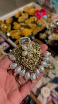Heart pearl hair clip