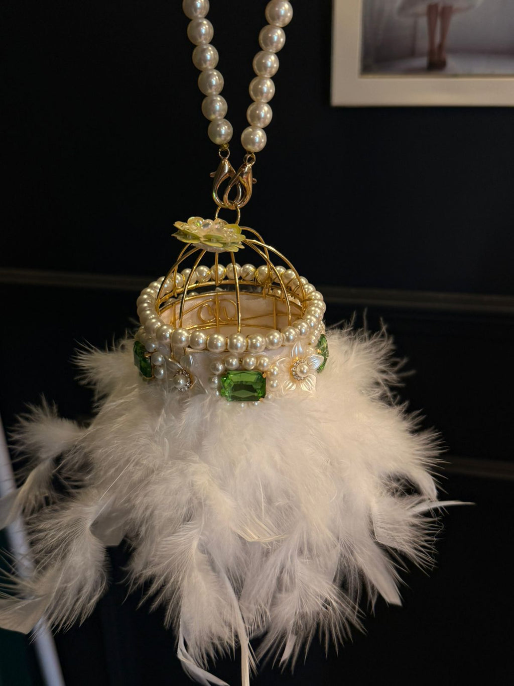 Fur mini clutch stone