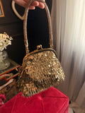 Gold sequence vintage clutch