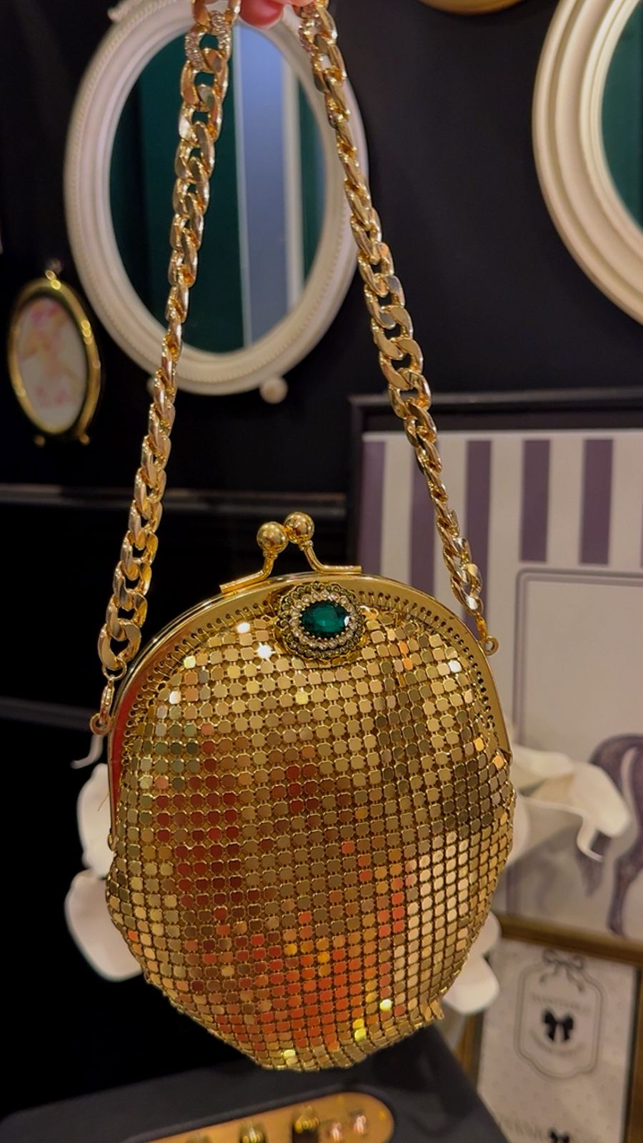 Gold mesh clutch 2 sided