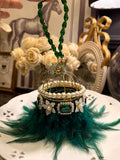 Emerald Green fur clutch