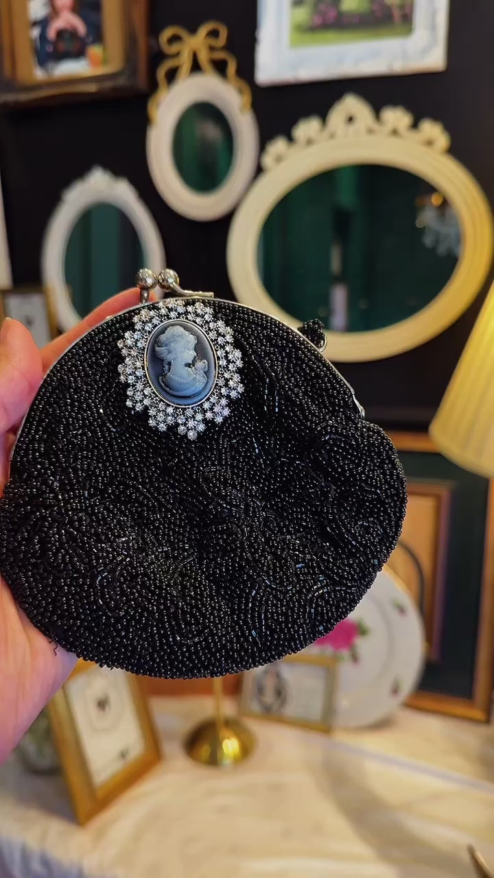 Mini beaded vintage clutch