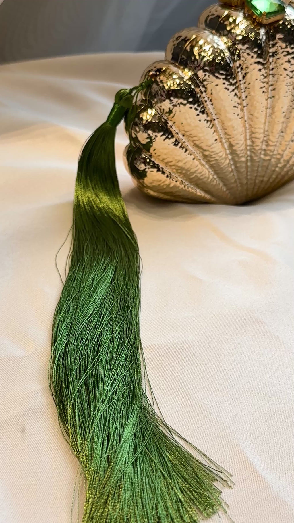 Shell clutch with long tassel