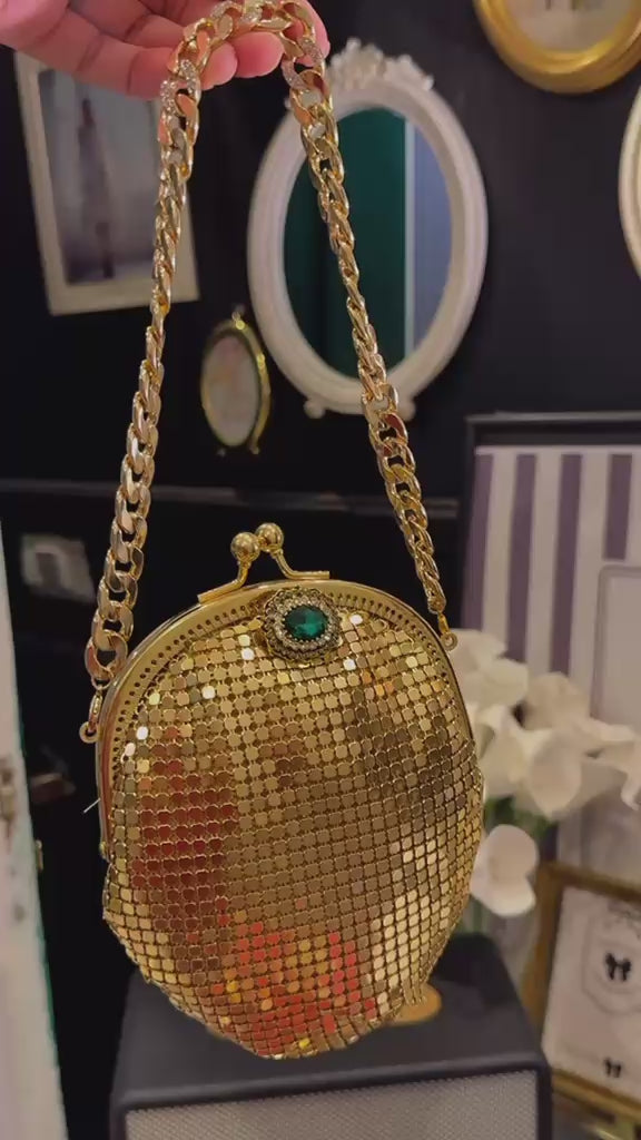 Gold mesh clutch 2 sided