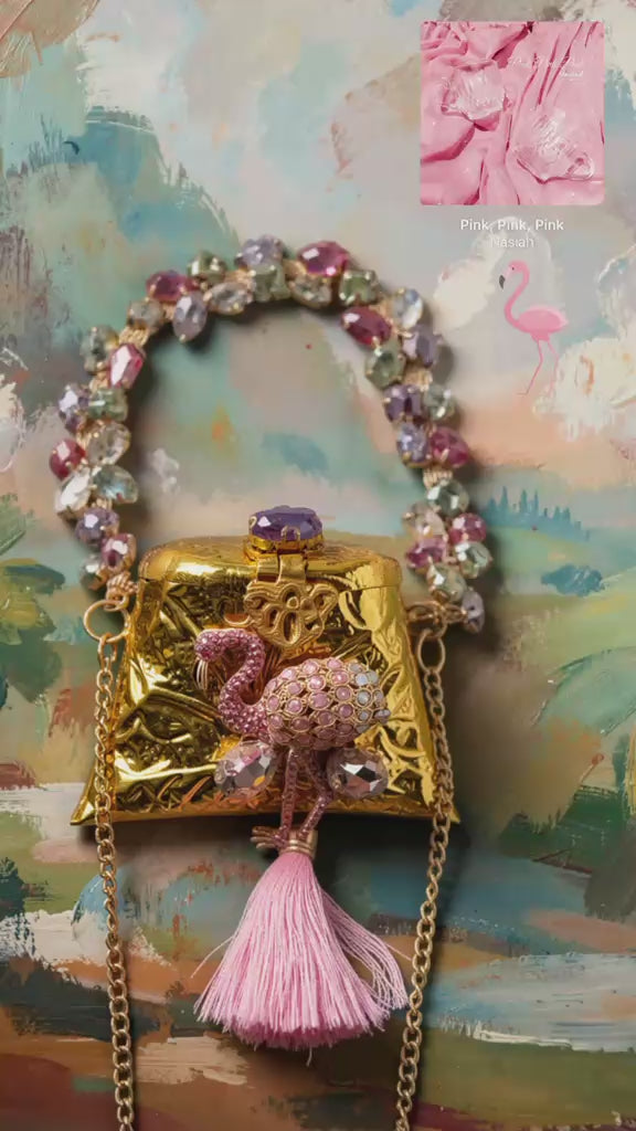 Mini micro flamingo clutch