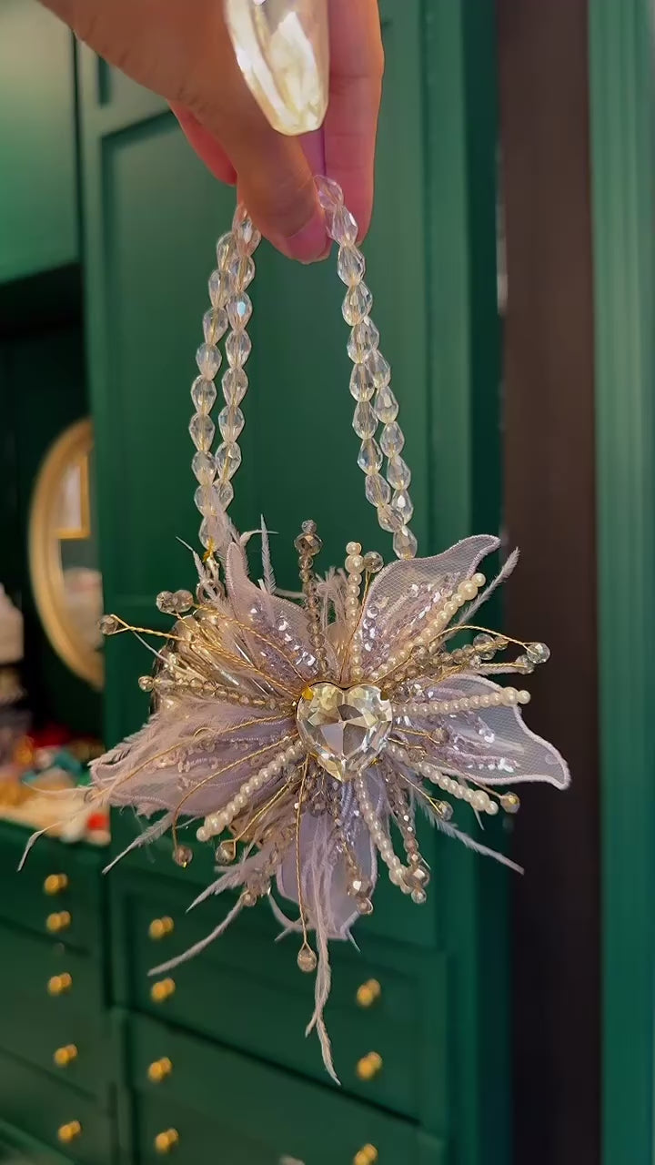 Silver flower clutch